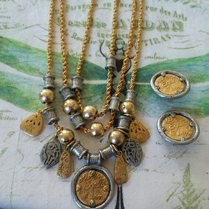 Liz Claiborne Necklace and Clip on Earrings